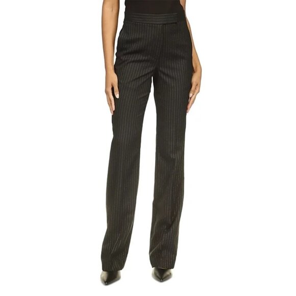 Michael Kors Women's Pinstriped Boot-Cut Trousers Black Pants Size 8 MSRP $155 - Picture 1 of 4